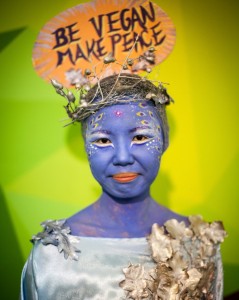 Some people were a colourful contrast to the grey suits in the negotiating rooms. UN climate talks COP21 are being held in Paris.